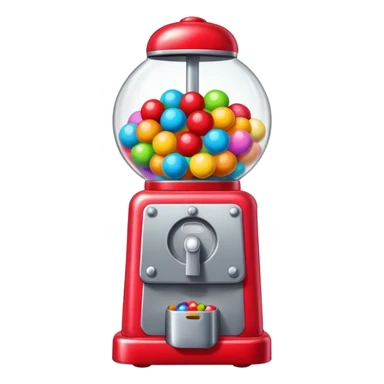 Red Bubblegum machine with multicolored gumballs sticker