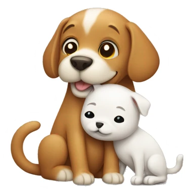 cat hugging dog sticker