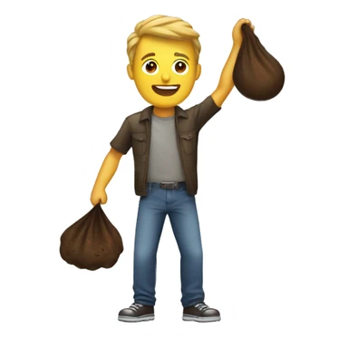 Chris picking up poop  sticker