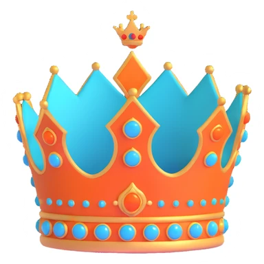 teal and orange royal crown sticker
