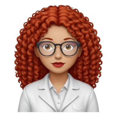 rizada peli roja , trigueña , con lentes y ropa blanca pelo largo  sticker