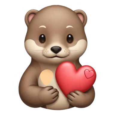 Loutre avec un cœur sticker