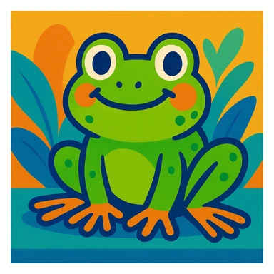 frog vibrant toon style sticker