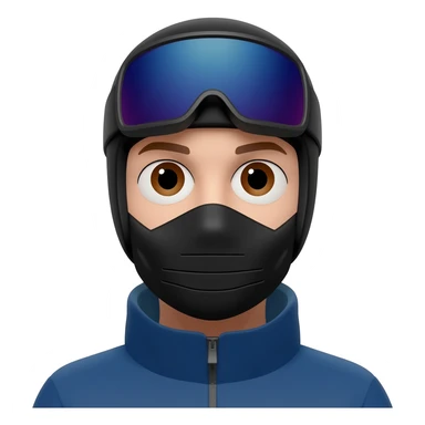 Have a black full ski face mask on sticker