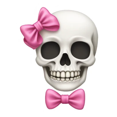 skeleton with pink bow sticker