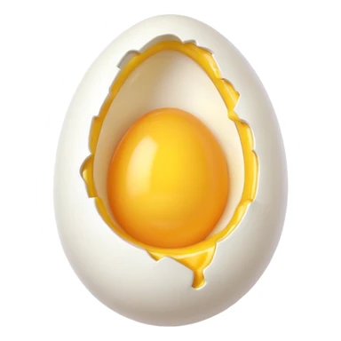 egg object icon, cracked egg with yolk, 3D cartoon, mobile game icon style, clean background, no text, no watermark
 sticker
