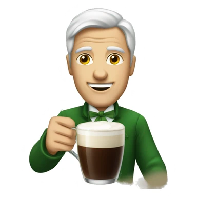 Man drinking irish coffee sticker