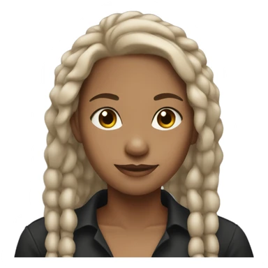 Tan girl with black locs dark white tied shirt  sticker