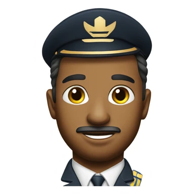 Airline pilot with stubble sticker