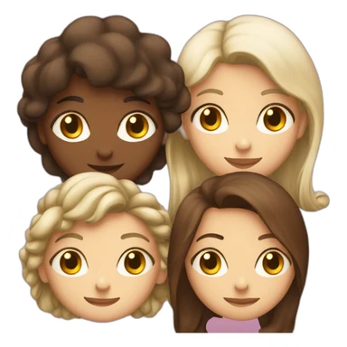 Emoji Group of 4 people in which 2 people and 2 girls sticker