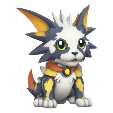 cute cool edgy Digimon-Fakemon-animal with colorful markings full body sticker