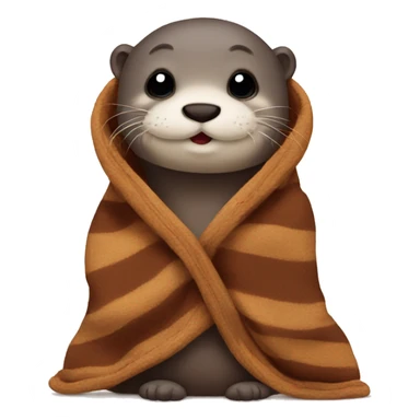 otter cozy in blanket sticker
