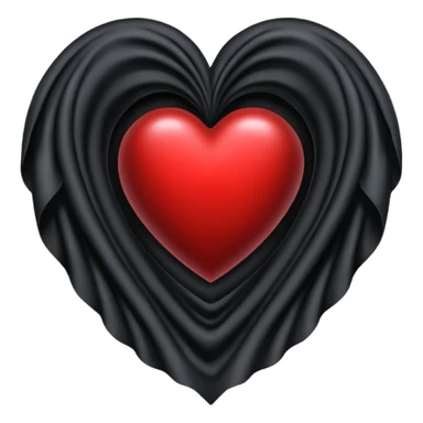 heart with gothic black velvet drapery sticker