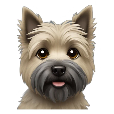Cairn terrier dark grey face sticker
