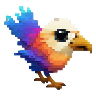 Digital 8-bit bird sticker