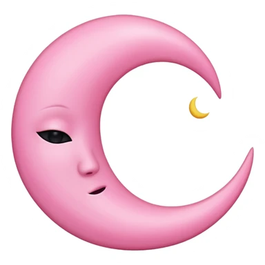 Pink crescent moon with no face sticker