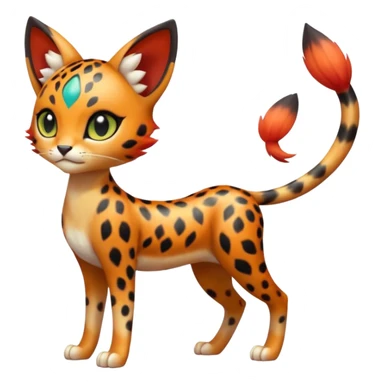Gradients-colored realistic elegant lanky feminine cute pretty  Liepard-Litten-Meloetta-Sprigatito-Pokémon-fusion-creature (full body) sticker
