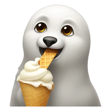foca comiendo helado sticker