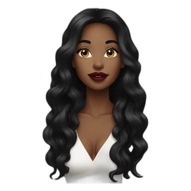 Beautiful Black women long hair lipstick sticker