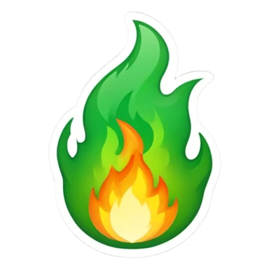 green fire model sticker sticker