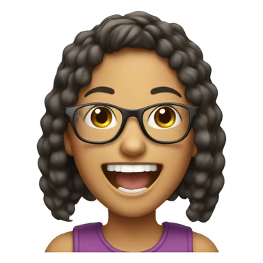 girl with glasses laughing in the phone sticker