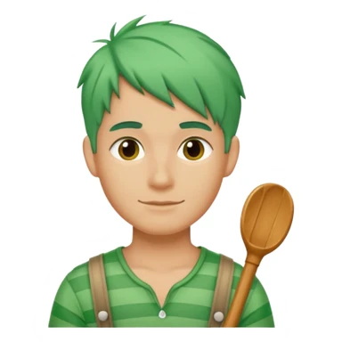 venice gondolier with green hair sticker