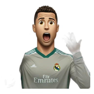 Ronaldo shocked with is two hand on his face 3 Times sticker