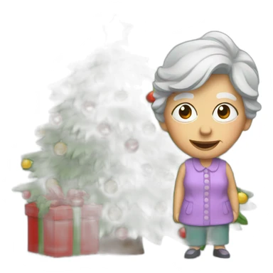 Christmas tree and granny sticker