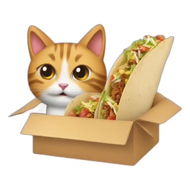 Cat and tacos in box sticker