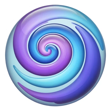 Create a glass orb or sphere with swirling colors that convey a magical and special feeling. Use soft, muted purples and blues, avoiding bright or neon tones, to create a calm and harmonious look. Keep it visually ap
 sticker