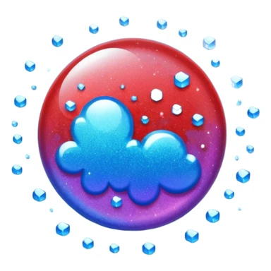 glitter red and blue raio sticker