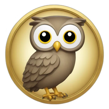 owl coin sticker