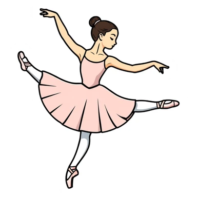ballet dancer, cartoonish sticker style sticker