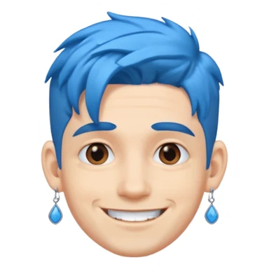 blue haired man with earrings sticker
