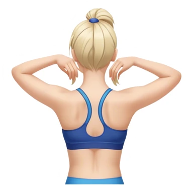 simple full upper body female back with sports bra sticker