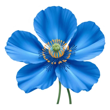 Hyperrealistic vivid, bright, ultra detailed, Himalayan blue turquoise Poppy sticker