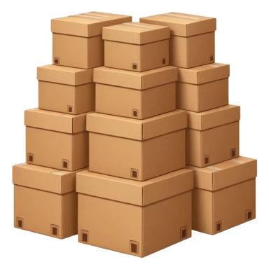 gigantic pile of cardboard boxes, 100 of them  sticker