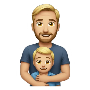 Essex man holding a toddler sticker