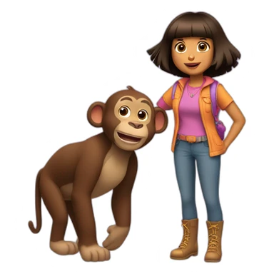 Dora the Explorer with Boots the monkey sticker