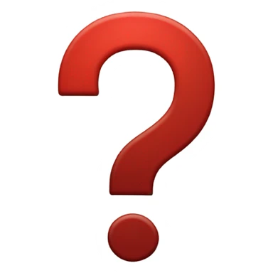 a question mark with red colour and opposite fa  sticker