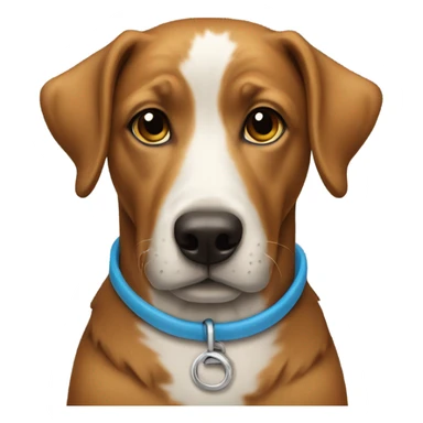 Dog wearing a neck callar sticker