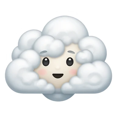 white cloud - like thinking sign sticker