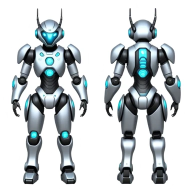 Modern Futuristic Cyborg-Vernid-Trico-Protogen-Robot-species by LiLaiRa full body sticker