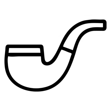 simple black outline icon of Sherlock Holmes curved smoking pipe sticker