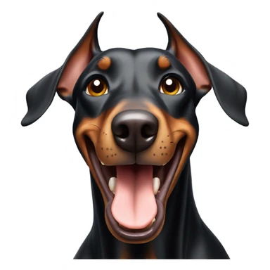 Doberman barking in a scary way sticker