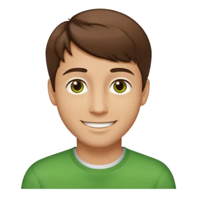 guy with a short hair that is medium brown. hazel eyes that lean green. light skin sticker