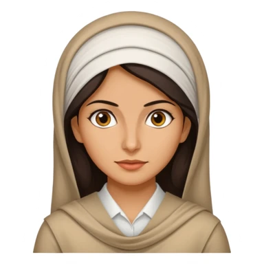 Portrait of a female Iranian civilian with a neutral expression 1980 sticker