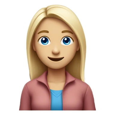 smiling girl with blue eyes shrug sticker