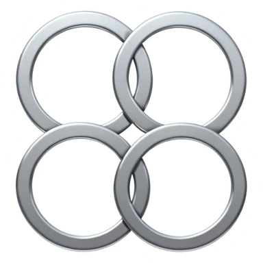 4 circles next to each other conected that looks like audi logo sticker