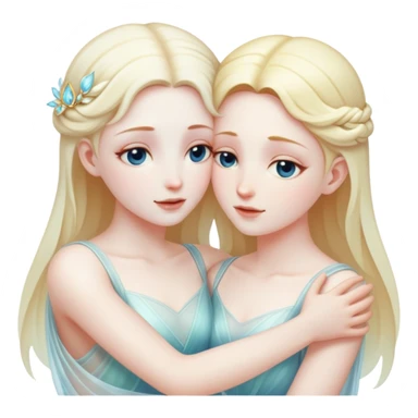 two ethereal souls embracing each other sticker